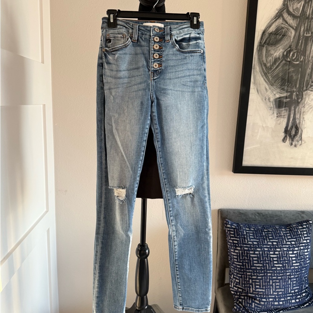 KanCan Medium Blue Distressed Skinny Jeans